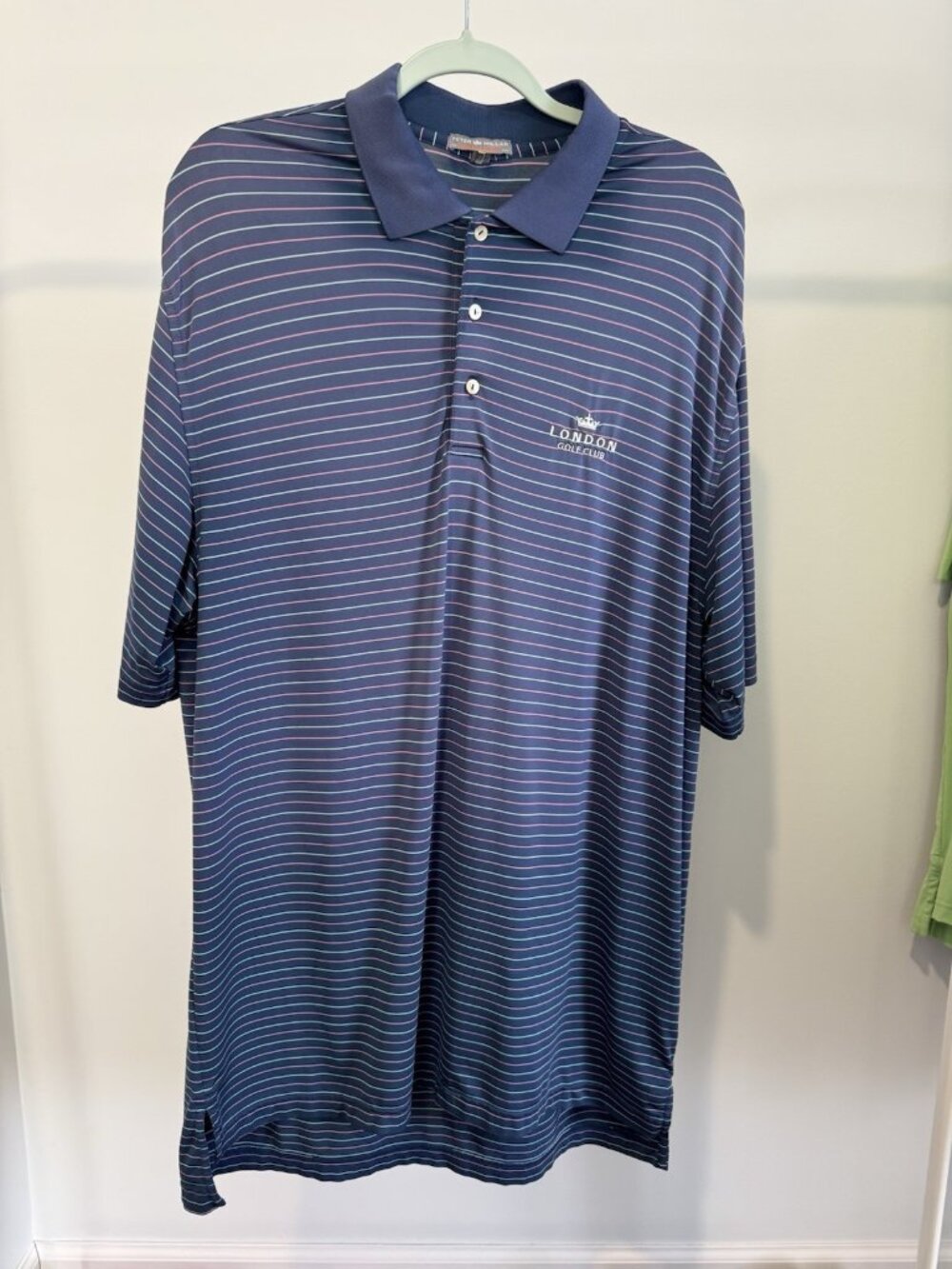 Peter Millar Summer Comfort Golf Polo Men's Large Purple London Golf Club